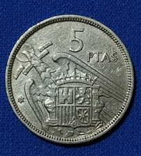 MONETA SPAGNA 5 PESETAS 1957 CAUDILLO FRANCISCO FRANCO RARA (Q3)