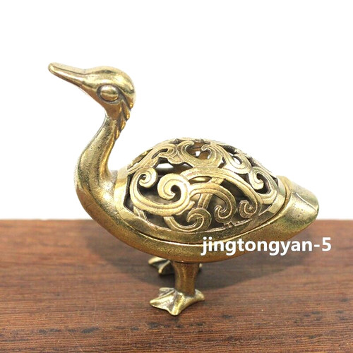 Brass wild goose figurine - goose",
