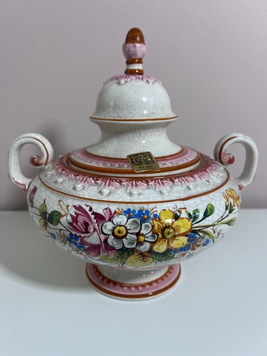 Vaso con coperchio - , ceramica