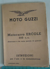 Moto Guzzi ERCOLE 500cc. manuale uso e manutenzione 1953 ORIGINALE