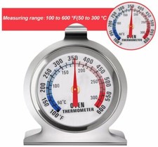 TERMOMETRO ANALOGICO X FORNO IN ACCIAIO DOPPIA MISUR. 50 - 300°C --100° - 600°F