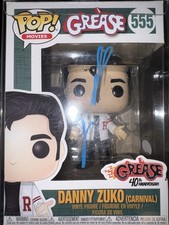 John Travolta firmato Danny Zuko Grease Funko #555 JSA con custodia protettiva