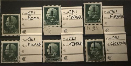 Francobolli rsi cent tutti - 25,