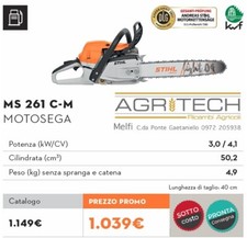 MOTOSEGA  PROFESSIONALE A SCOPPIO STIHL MS 261 C-M LAMA 40 CM