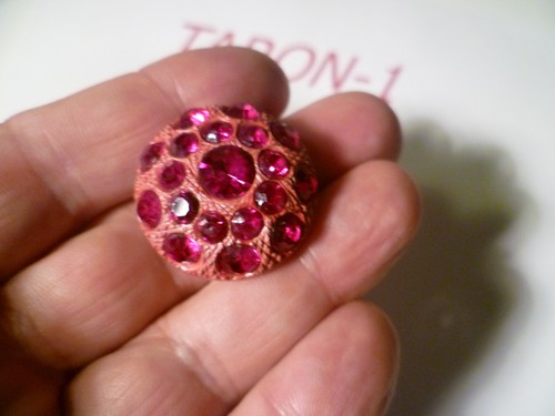 Bottone gioiello vintage rosa - vintage,