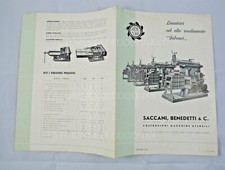 INDUSTRIA MECCANICA MACCHINE UTENSILI SABENCI SACCANI BENEDETTI MILANO LIMATRICE