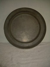 LARGE ANTIQUE PEWTER PLATE ERA