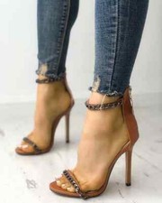 Sandali stiletto marrone