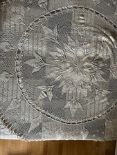 Tovaglia  Centrotavola cm 180 All' Uncinetto Vintage Anni 80 FATTA A MANO