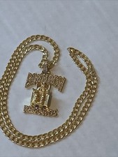 Collana con ciondolo Trono Re del Row della Morte Records strass tono oro
