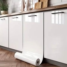 Rotolo Rivestimenti Pellicola PVC Wrap Per Cucina Adesiva Bianco Lucido 0,55X5m