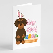 Dachshund Wirehair Chocolate Tan Easter Cards Envelopes Pk 8 WDK5015GCA7P