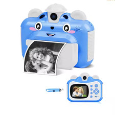Fotocamera digitale istantanea per bambini ricaricabile con scheda SD 32 GB BLU