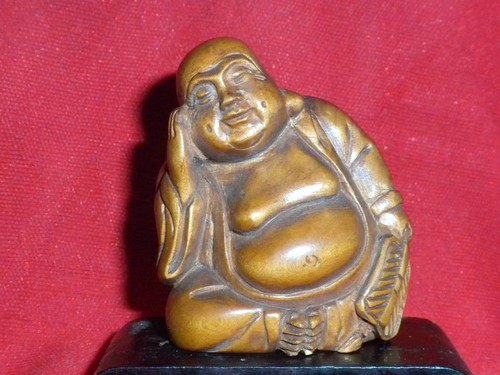 Netsuke legno buddha - netsuke,