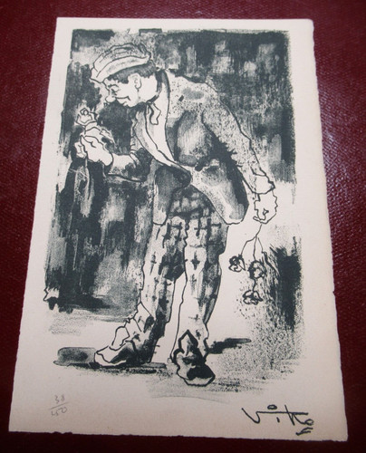 Belle lithographie clown aux - belle,