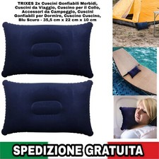 2pz Cuscini Gonfiabili Morbidi, Cuscini da Viaggio, Cuscino x il Collo, 