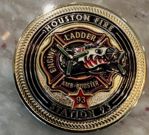 Houston fire challenge coin - fire,