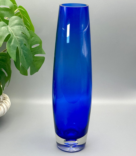 Vaso alto vetro blu cobalto - in,