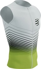 Compressport Tri Postural Aero Maglia Ciclismo Uomo Senza Maniche Bianca Bici Giro
