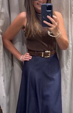 Abito midi a contrasto con