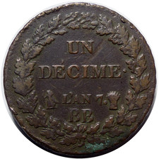 Un décime Dupré L'an 7 BB