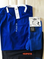 Completo maglia pantaloncini calze Kipsta blu nuovo con etichette