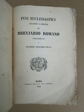INNI ECCLESIASTICI SECONDO L'ORDINE DEL BREVIARIO ROMANO - Gioachino Belli 1856