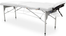 Lettino Da Massaggio Pieghevole in Alluminio, Colore Bianco, 186 X 66 Cm, Lettin