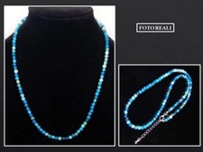 Collana Agata Blu sfere lisce