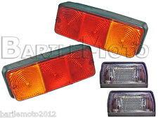 N°2 Fanale / Faro Posteriore Completo Carrello Appendice + N°2 Fanale Luce Targa