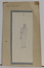 drawing DISEGNO BOZZETTO a matita su Carta " Figura Maschile " 1800