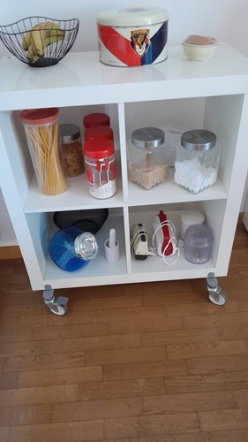 Carrello cucina bianco con - carrello,