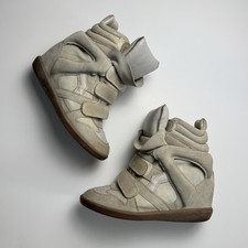 Sneakers con zeppa Isabel Marant Bekett autentiche in ecrù