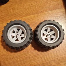 2x Lego® Technic Ruota Pneumatico con Cerchio Grigio 44772c02 94.8 x 44R 8297 8284 8063