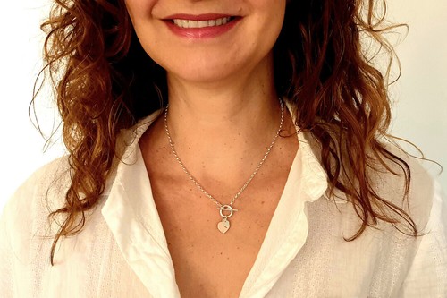 Collana barra doppio cuore - t,