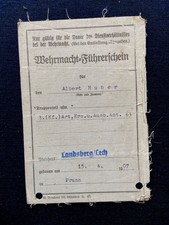 Wehrmacht - Führerschein 3. Kf.  Landsberg Patente di Guida Soldato Tedesco ww2