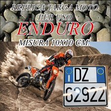 TARGA REPLICA IN ALLUMINIO PER MOTO ENDURO 10x10