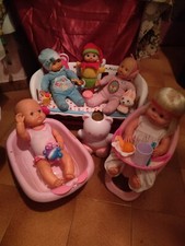 Lotto Bambole FAMOSA Nenuco Con Lettino,Seggiolone,Vaschetta
