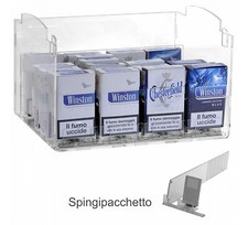 E-437 PBS-A Espositore in plexiglass trasparente da banco porta sigarette da 20