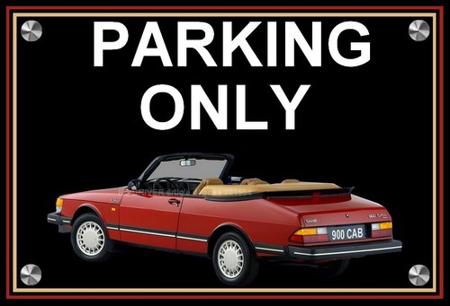 Plaque parking only - plaque, saab