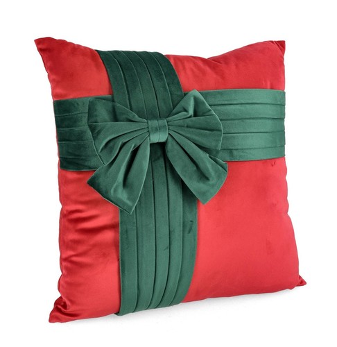Cuscino rosso con fiocco - rosso,