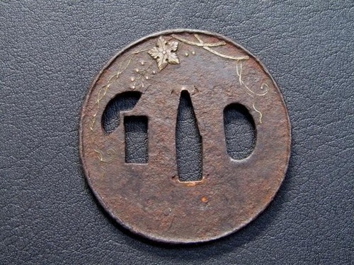 Tsuba giapponese ferro oro