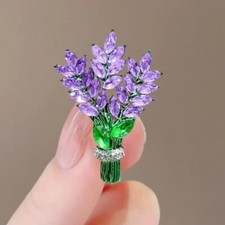 Spilla fiore cristallo lavanda
