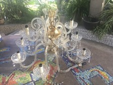 Lampadario antico cristallo  12 luci Anni 40 - Leggere Bene Descrizione