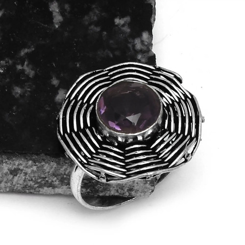 Anello ametista etnico fatto - , a