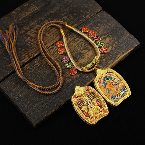 Collana pendente oro dipinto