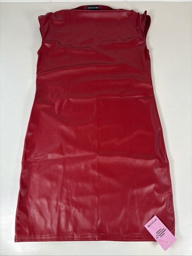 Mini abito rosso ecopelle