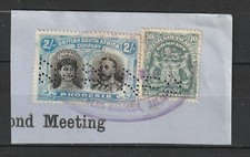 1910-13 Rhodesia 2/- Nera e