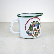 brocca in latta smaltata vintage, tirolesi