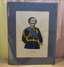 VECCHIA STAMPA FRANCESE EPINAL METÀ 800 – VITTORIO EMANUELE cm. 53 x 40 [VP-10]